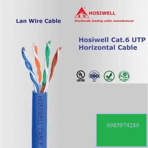 Cáp mạng Cat.6 UTP HOSIWELL 30022e-BL
