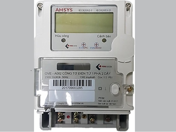 Công tơ điện 1 pha - 1 giá - Trực tiếp : OVE-A002