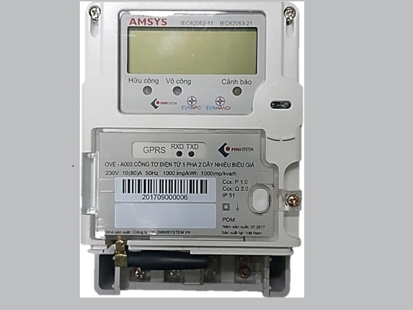Công tơ điện 1 pha  - 3 giá - Trực tiếp : OVE-A003