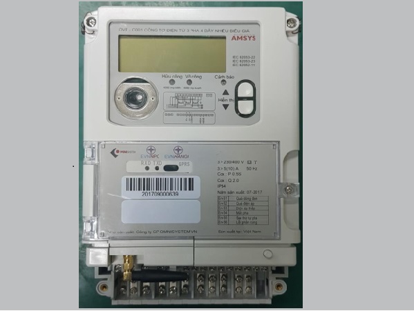 Công tơ điện tử 3 pha 4 dây - đa biểu giá - Gián tiếp : OVE-C001